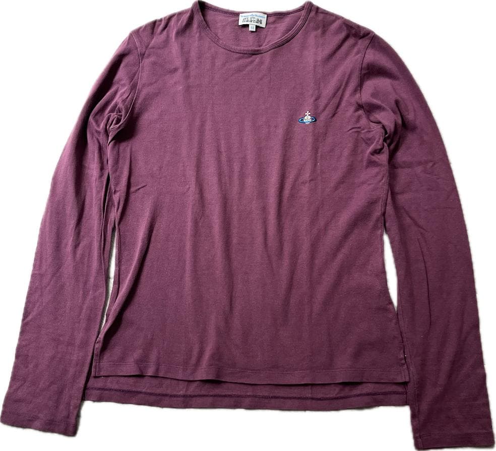 ヴィヴィアンウエストウッドMAN オーブ刺繍ロゴ 長袖Tシャツ 48