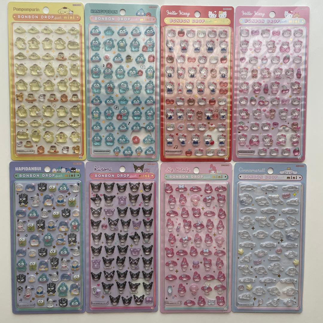 サンリオ　ボンボンドロップシールmini 8枚セット サンスター文具 ボンボンドロップシール ミニ サンリオキャラクターズ