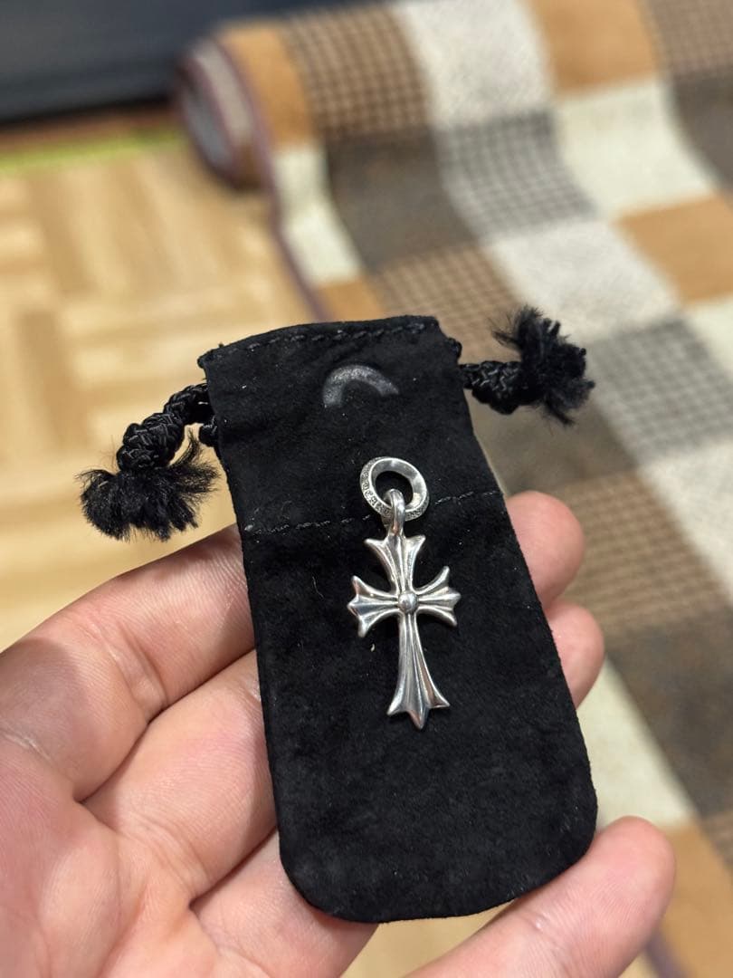 クロムハーツ　タイニークロス　ネックレス CHROME HEARTS+ タイニー クロス ペンダント ボール チェーン (CHROME