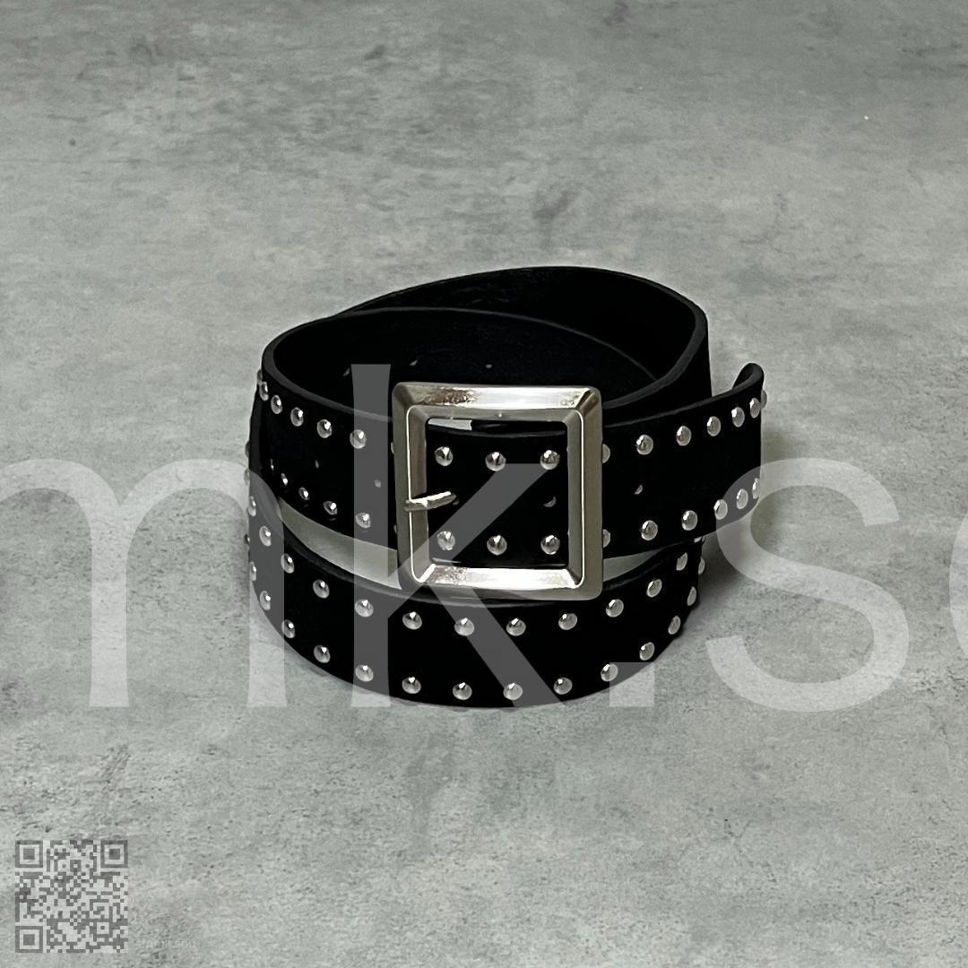 black leather studs belt archive y2k 00s - メルカリ