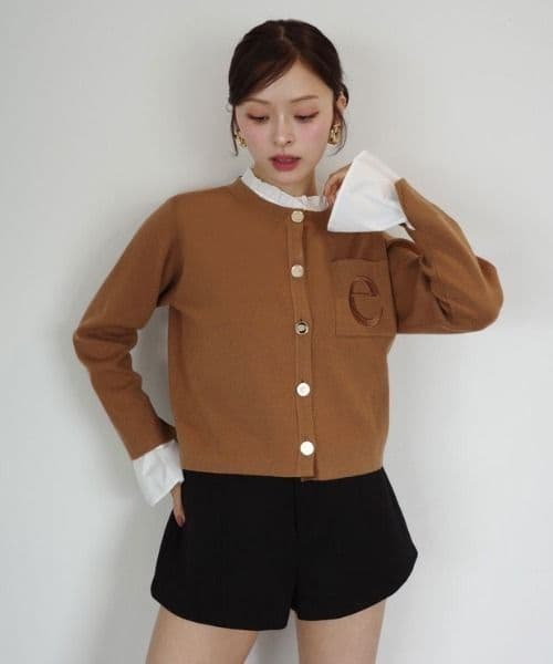 エイミー　ニットカーディガン　人気　完売 エイミーイストワール EIMY ISTOIRE Attached collar ニット