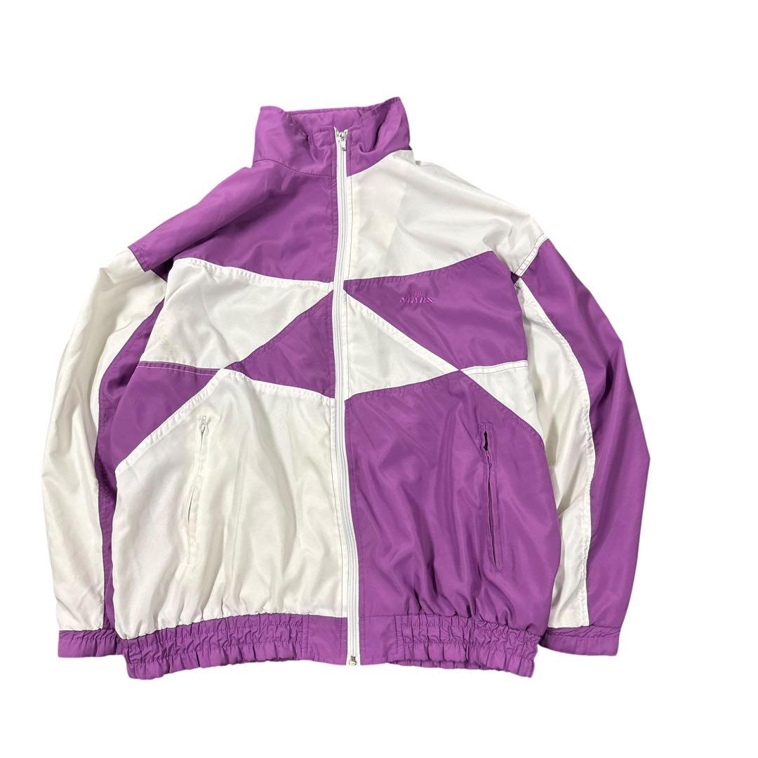 8LA1 バイカラートラックジャケット ロゴ刺繍 インポート 古着used