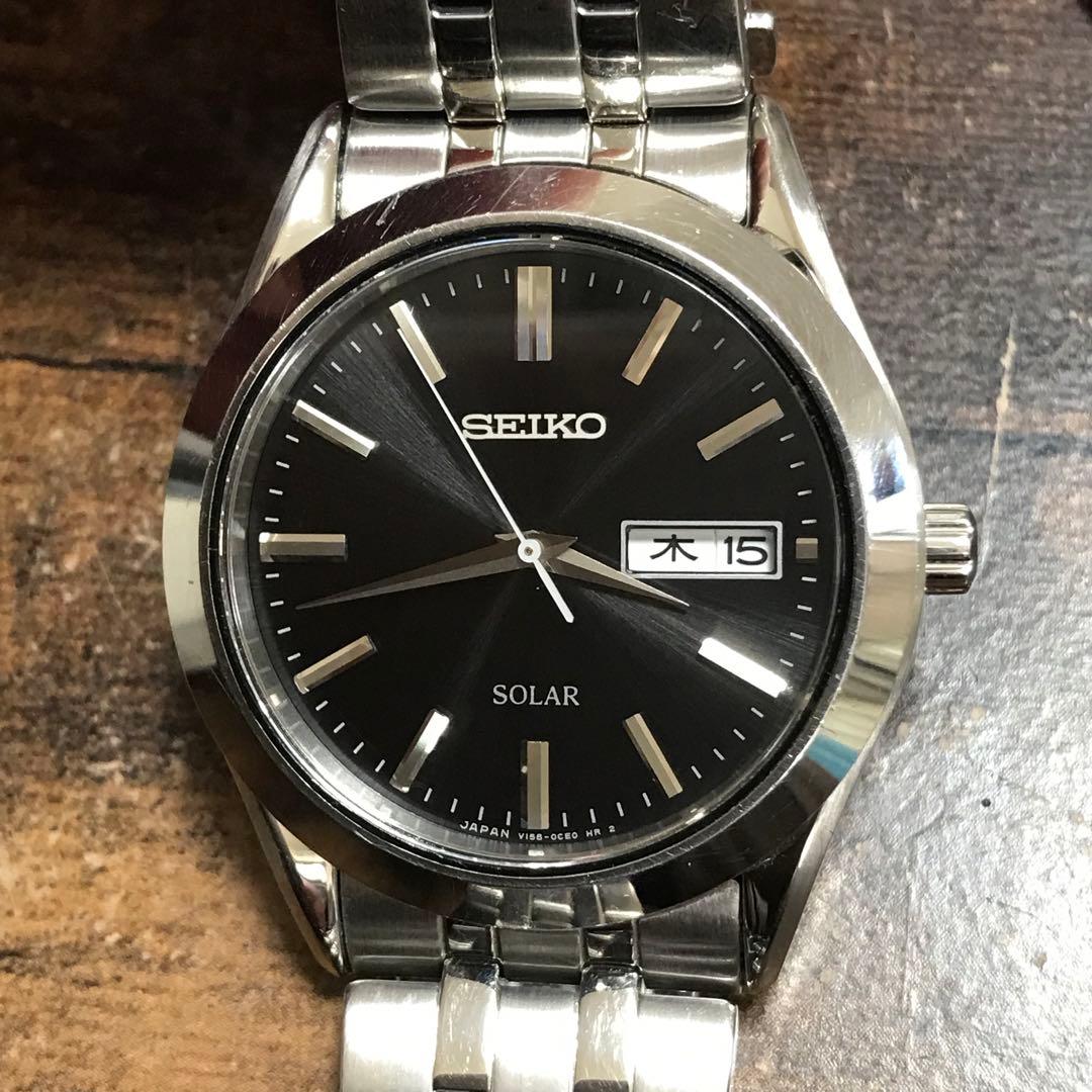SEIKO V158-0AZ0 made JAPAN 防水ソーラー メンズ腕時計 楽天市場】【ウォッチ】SEIKO セイコー スピリット ソーラー