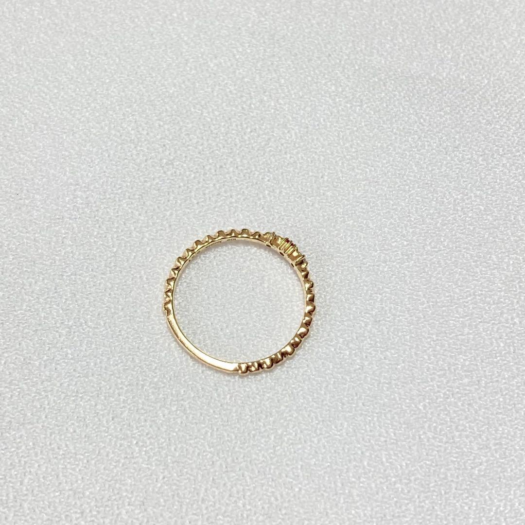 Jouete】K10YG ルビー×ダイヤ ウェーブ ピンキーリング 3号 ✨ - メルカリ