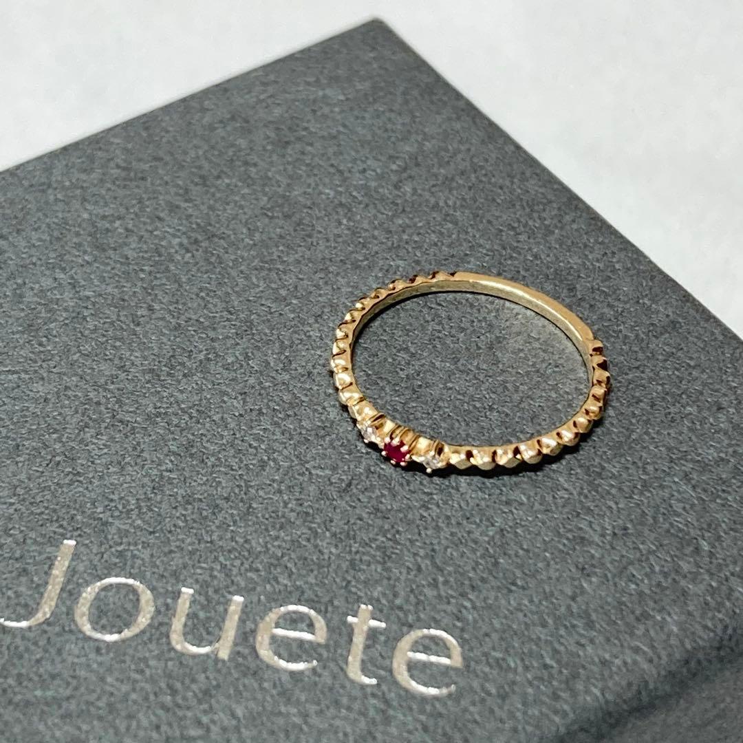 Jouete】K10YG ルビー×ダイヤ ウェーブ ピンキーリング 3号 ✨ - メルカリ