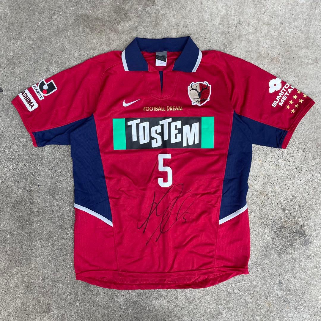 00s NIKE 鹿島アントラーズ ユニフォーム 中田浩二 サイン入り - メルカリ