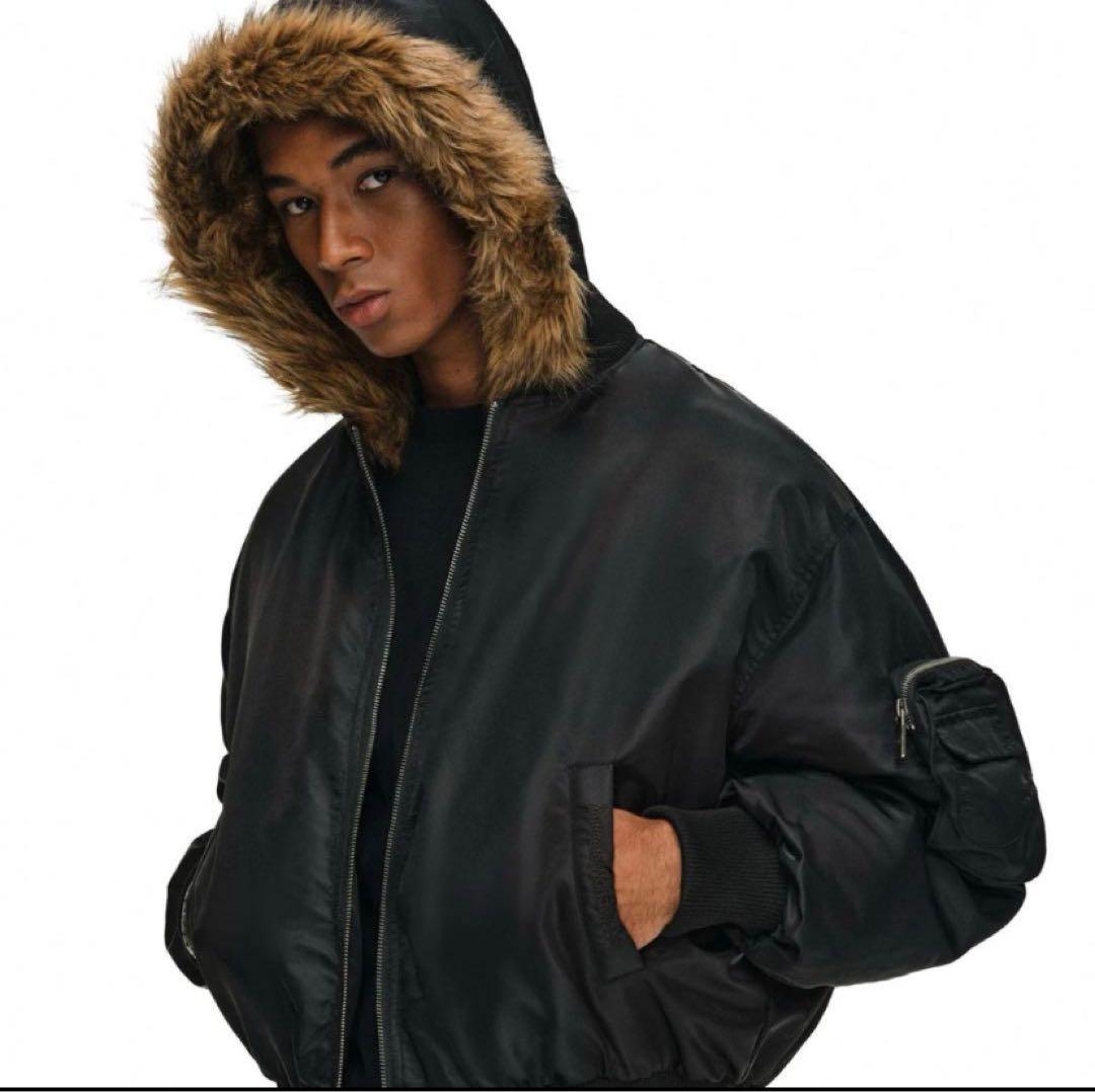 antidote-worldwide ファー付きブラックMA-1ジャケット S - メルカリ