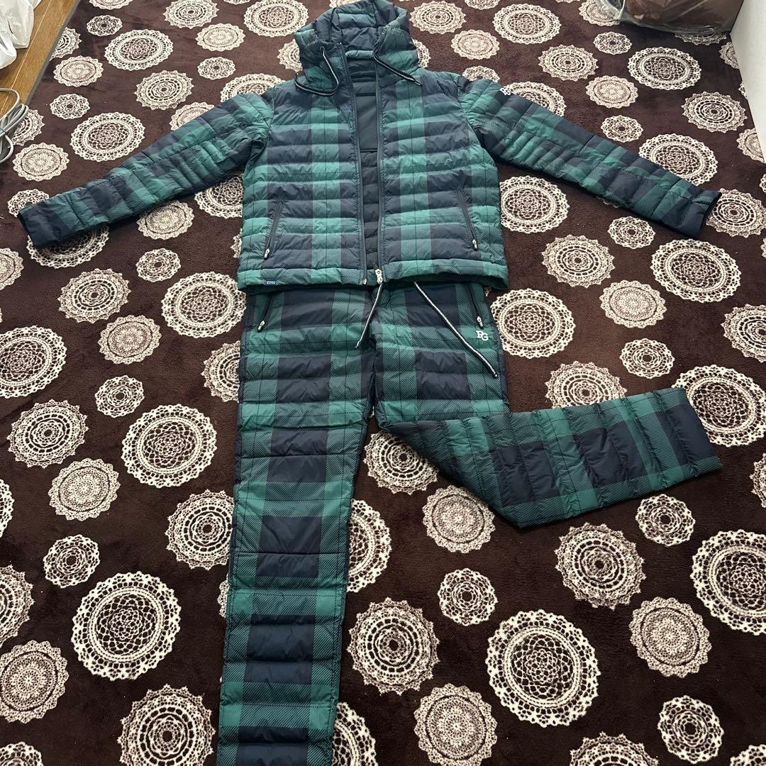 PEARLY GATES ダウンジャケット グリーン系チェック - メルカリ