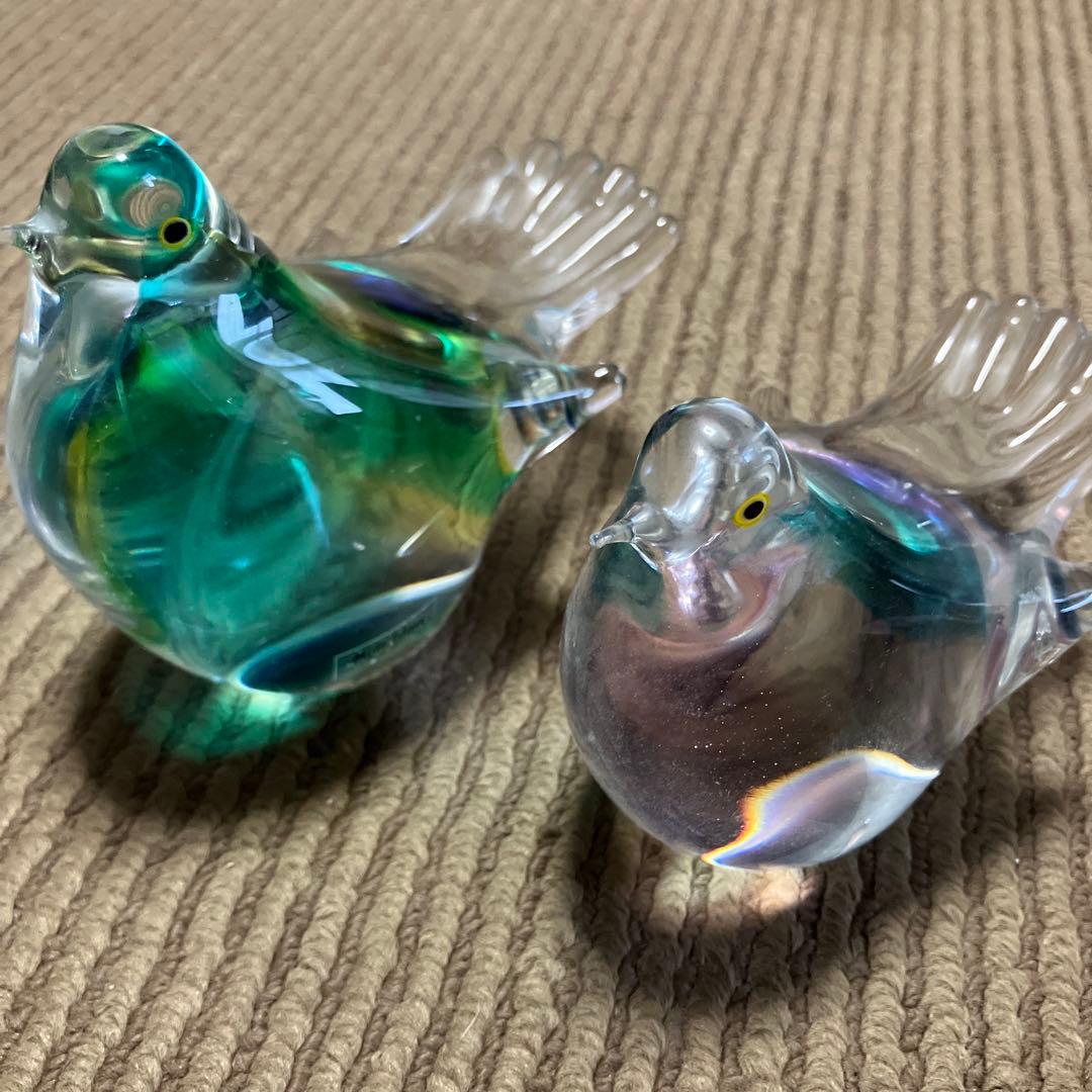 グリーン様専用マルティグラス ガラス 鳥 置物置き物 インテリア