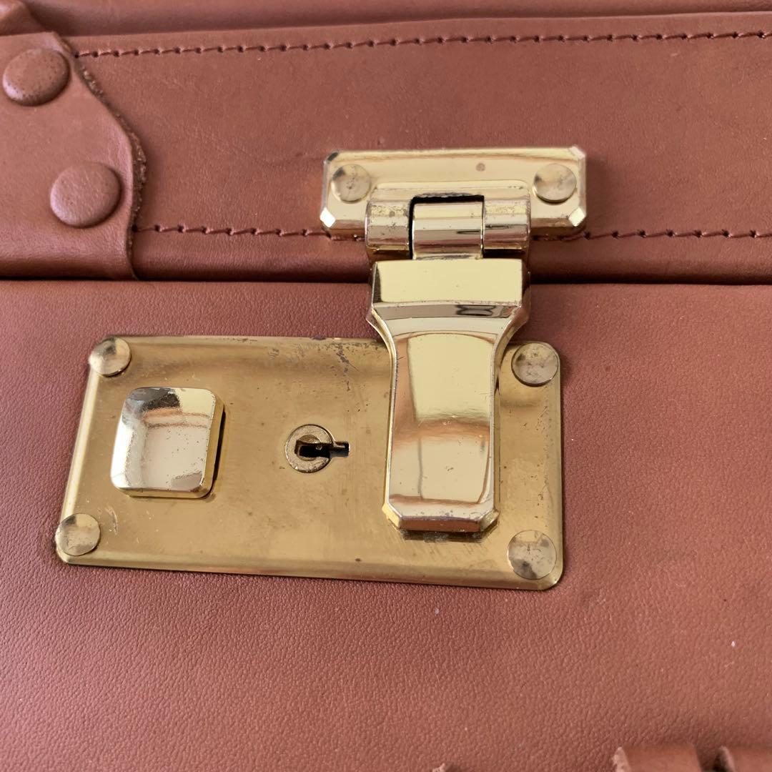 午後の紅茶 初代コイズミトランク アンティーク 希少 本革 キャメルブラウン