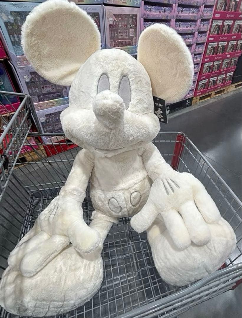 コストコ ミッキー ぬいぐるみ ホワイト 約100cm - メルカリ