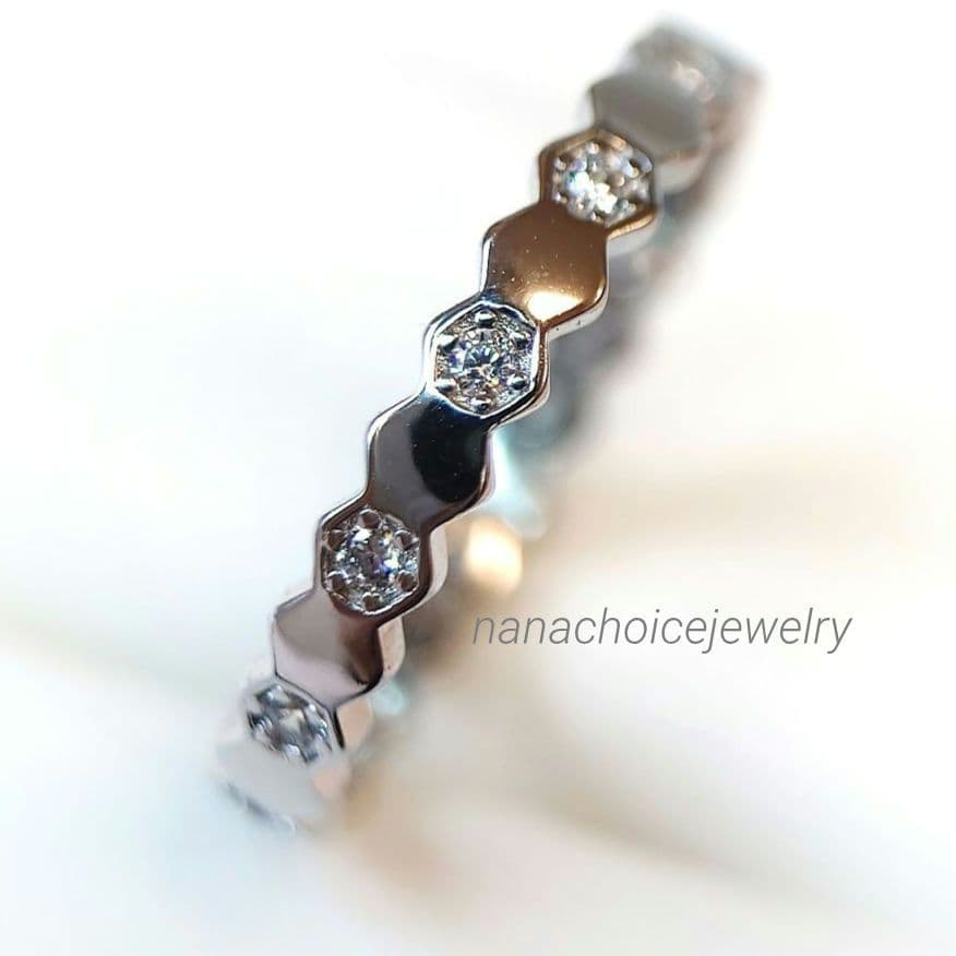 2421高級 sona ダイヤモンド フルエタニティ リング ハニカム シルバー 2421高級 sona ダイヤモンド フルエタニティ リング ハニカム シルバー