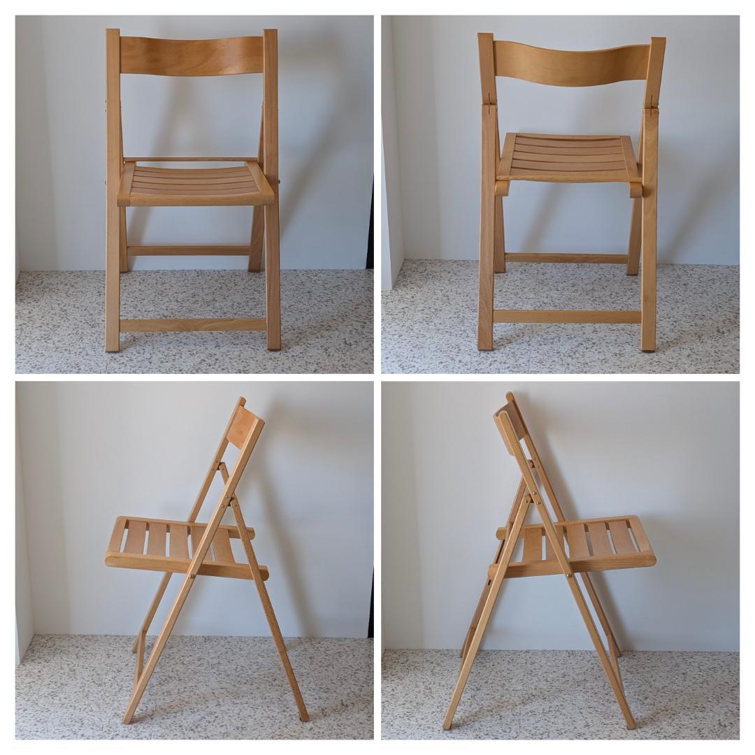 90s ビンテージ 無印 イタリア製 ブナ材 折りたたみチェア 2脚セット