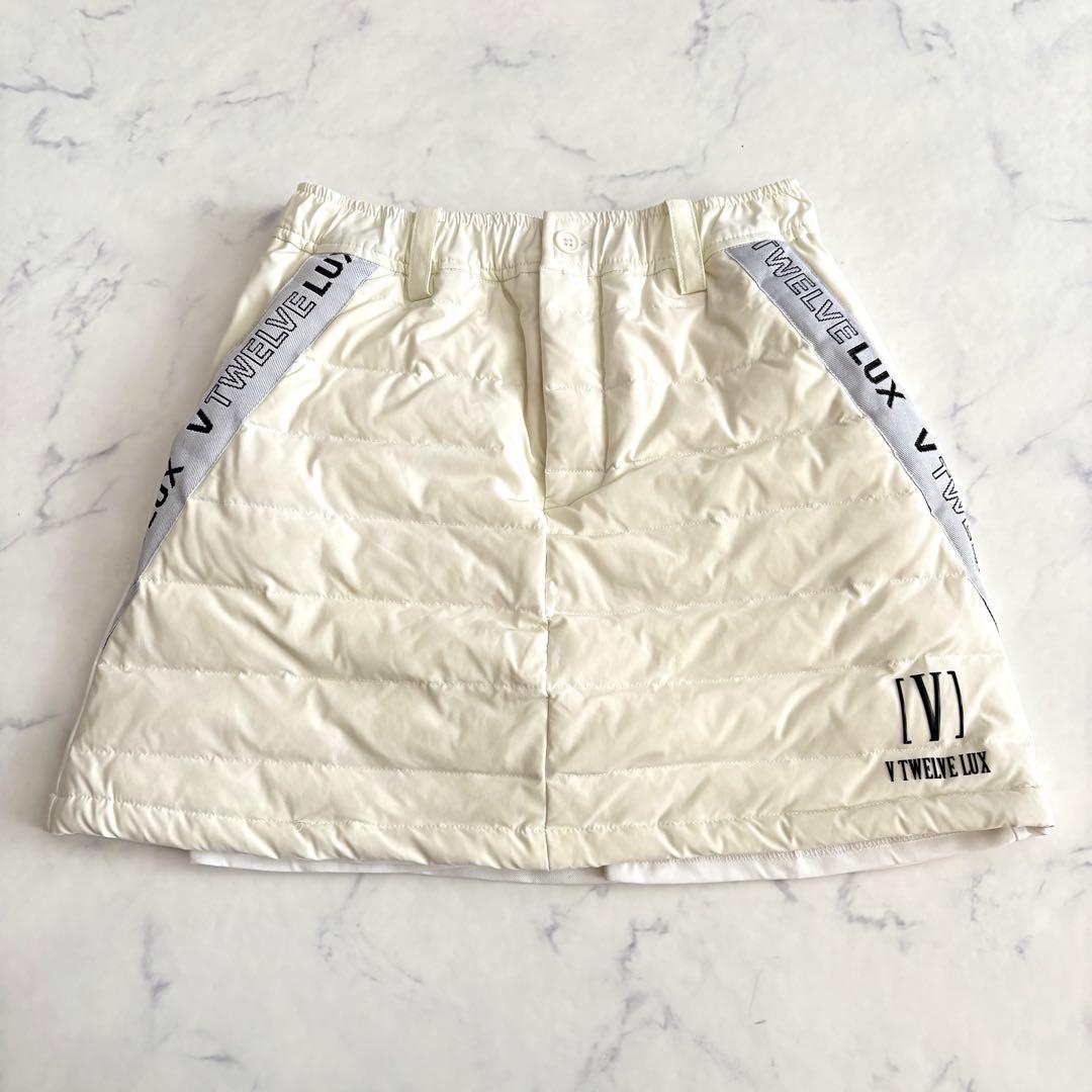 V12 LUX 中綿 23AW ダウン スカート 白 ゴルフ 防寒 ロゴ V12] ゴルフ レディース ダウンジャケット LX DOWN SNEAD | 【公式通販】