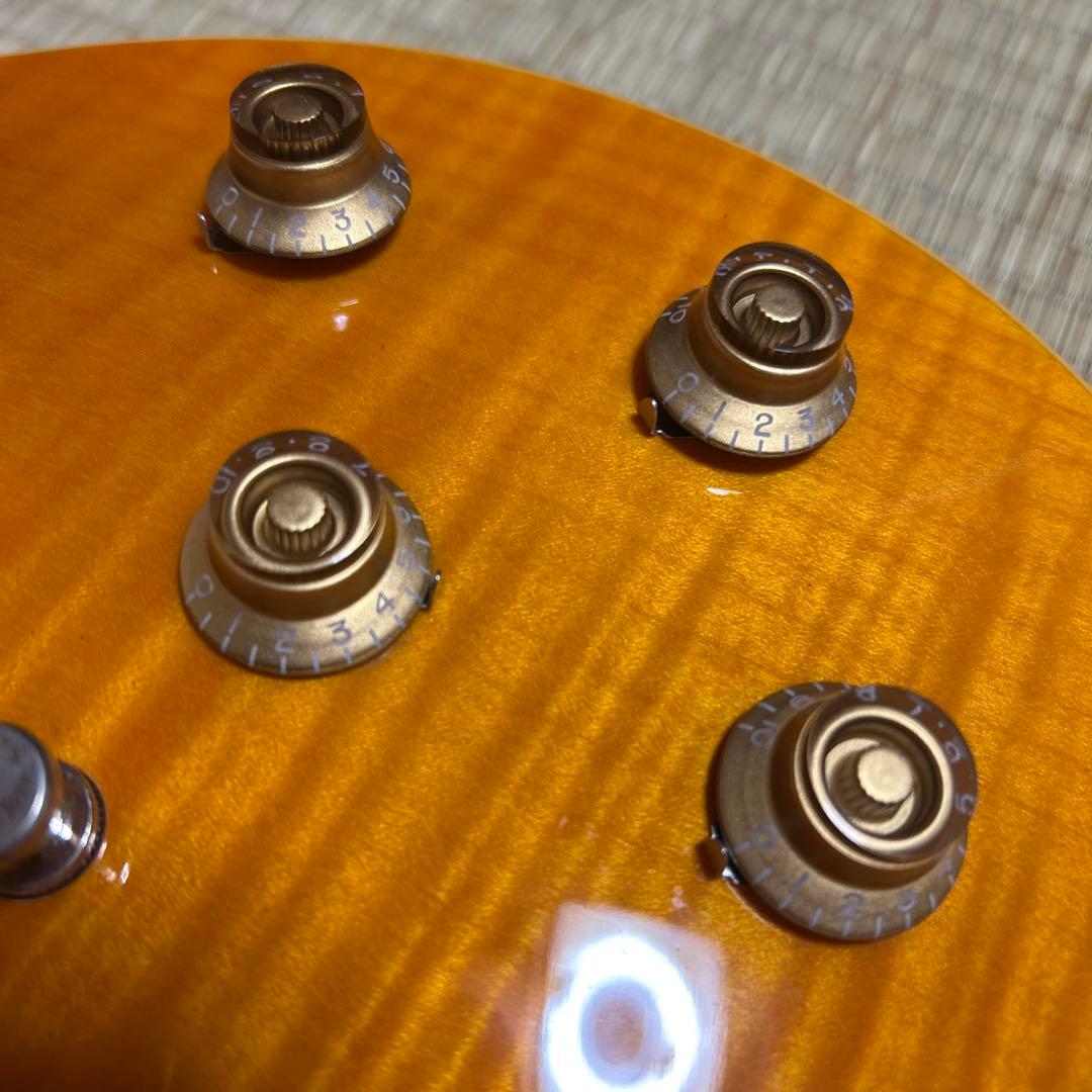 Burny バーニー レスポールタイプ エレキギター オレンジ※テールピース