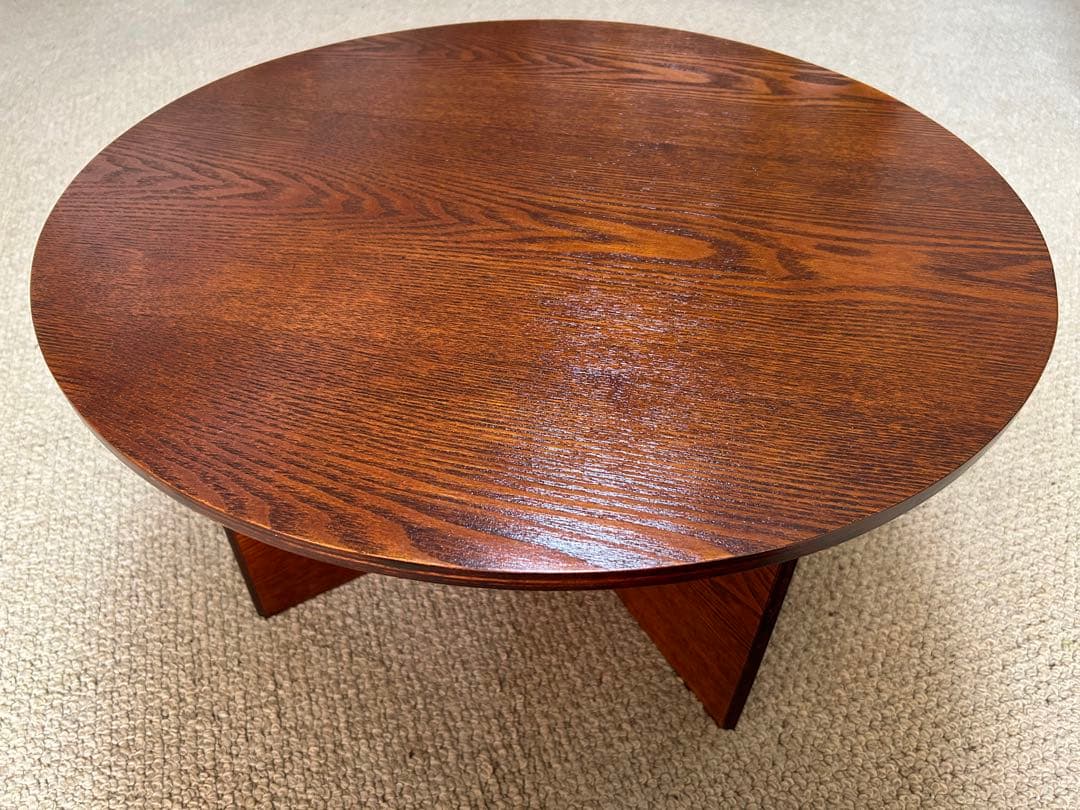 円形　木製60cmテーブル （丸） 新品未使用　ダークブラウン 丸テーブル サイドテーブル リビング おしゃれ 北欧 丸 ラウンド