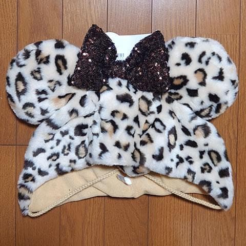 ヒョウ柄 ファンキャップ ディズニーリゾート ミニー ブラウン 茶色