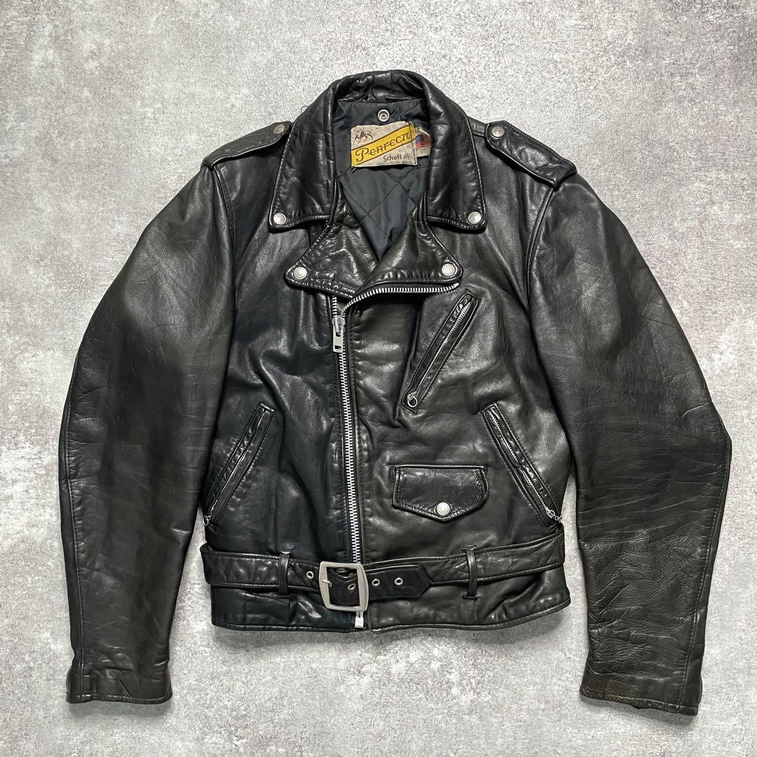 70s Schott 牛タグ後期 perfect ダブルジャケット 38】 - メルカリ