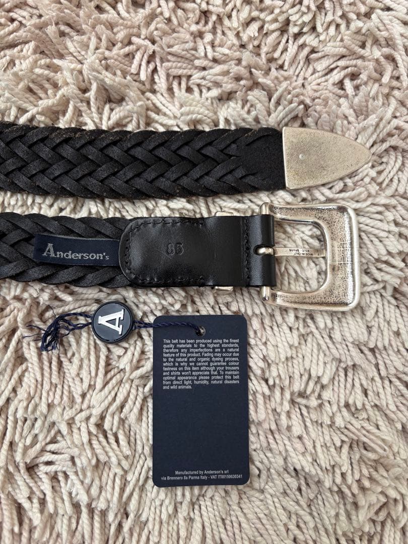 アンダーソンズ プンターレ レザーメッシュベルト 85／Anderson's