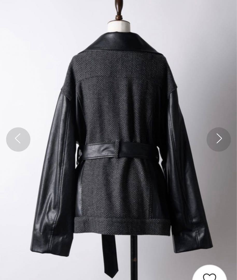 LA BELLE ETUDE 異素材切替ライダースレザージャケット - メルカリ