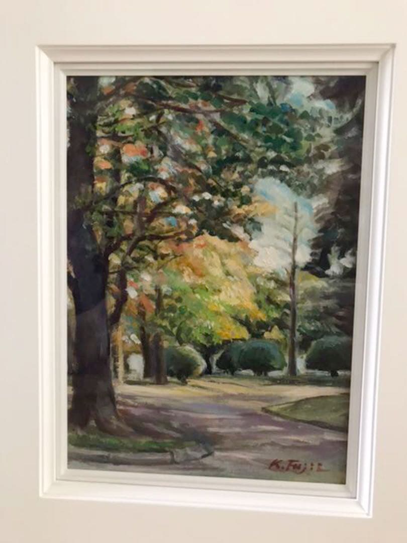 額装油絵　F4 風景画