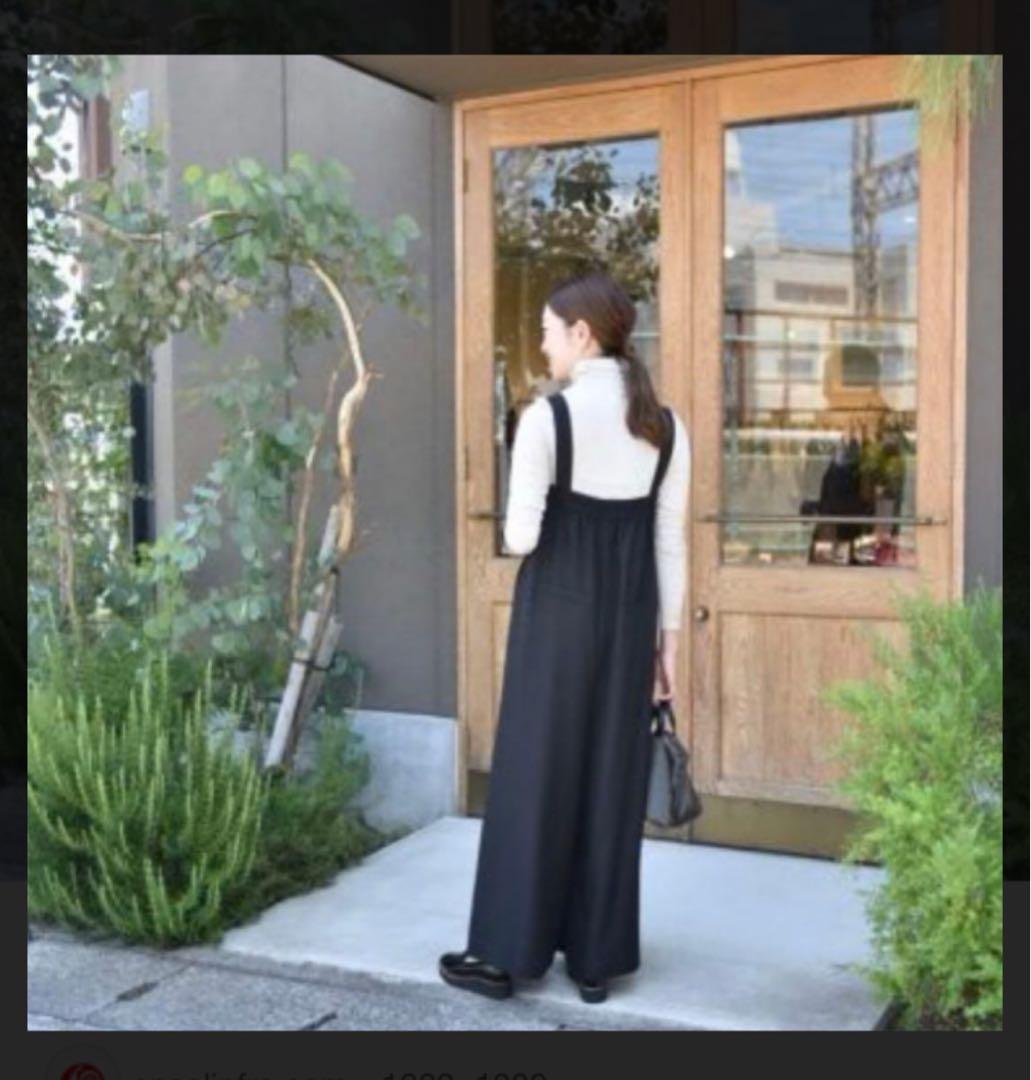 美品】OURHOME アワーホーム しなやか素材のラップ風サロペット - メルカリ