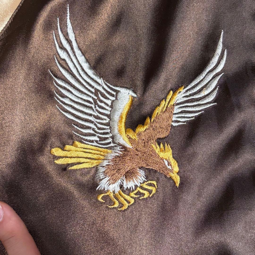 TAILOR 東洋 スカジャン リバーシブル 復刻タグ ブラウン/ゴールド刺繍