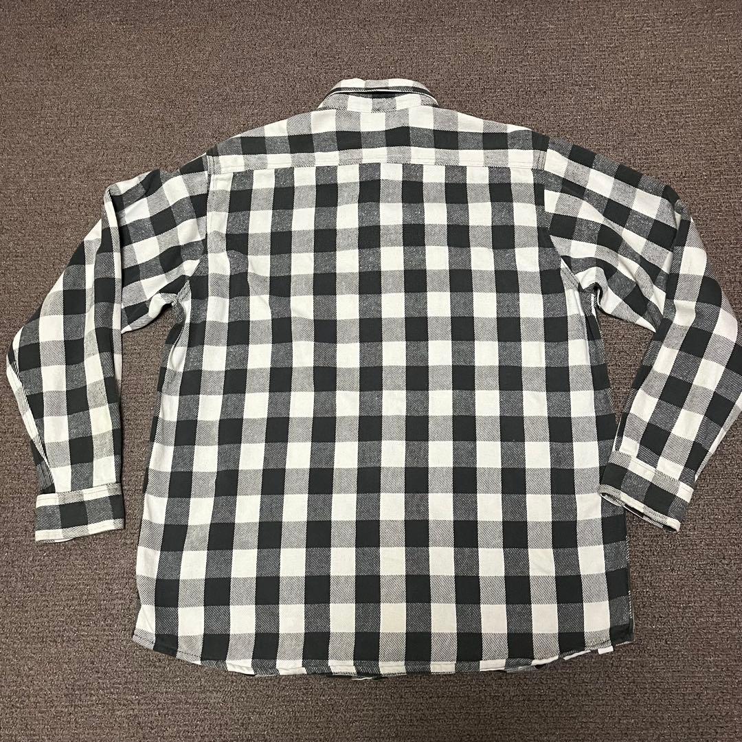 90s five brother ネルシャツ ブロックチェック 黒白 XL - メルカリ