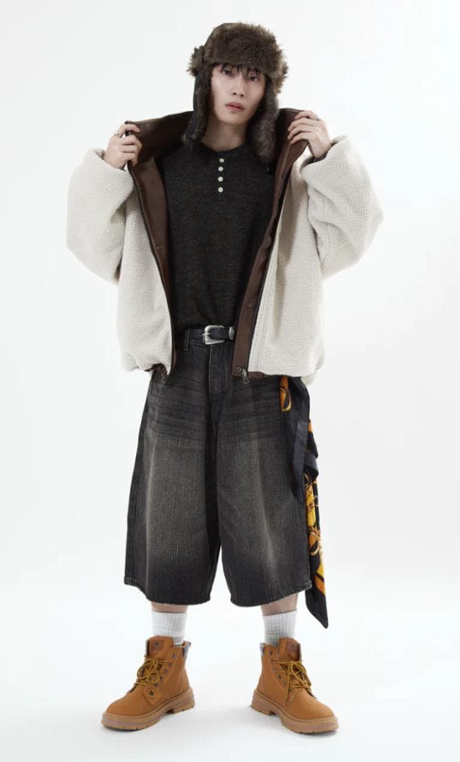 SALE】L2084リバーシブルPUレザージャケットM（brown）地底人 - メルカリ