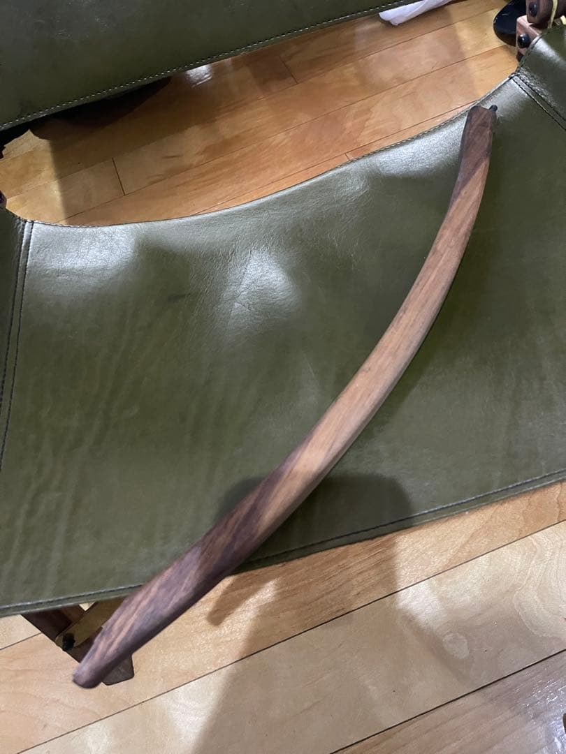 CAMP OOPARTS オーク材 チェア 座面革製 LOWTYPE