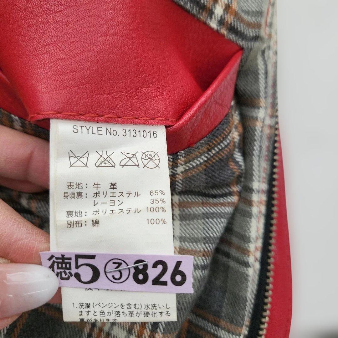 TK】ショット 100周年記念モデル レッドレザージャケット 国旗 - メルカリ