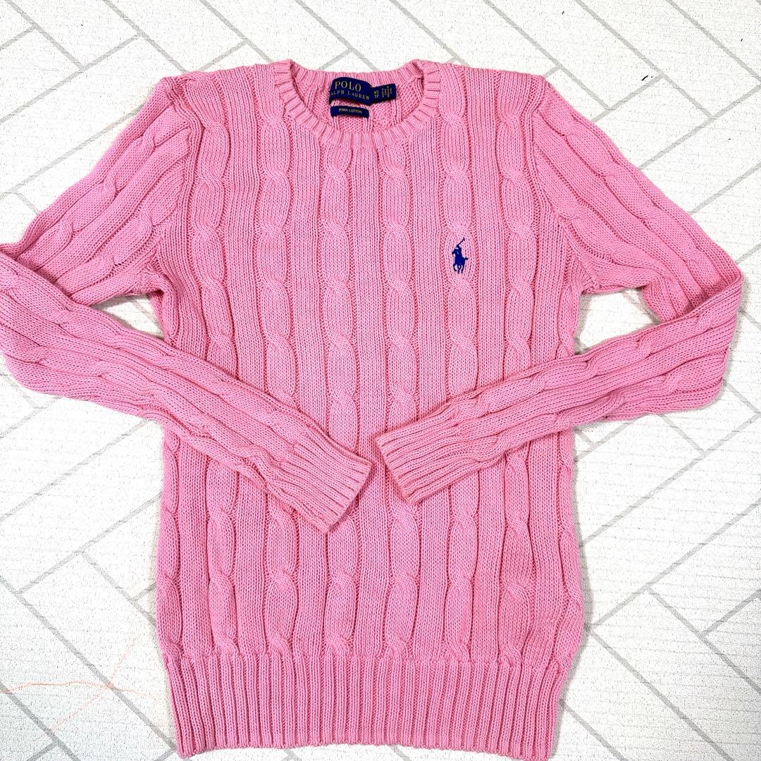 XS 新品 ポロラルフローレン定番大人気カラーコットンケーブルセーター桜ピンク 楽天市場】POLO RALPH LAUREN ケーブルニット コットン セーター