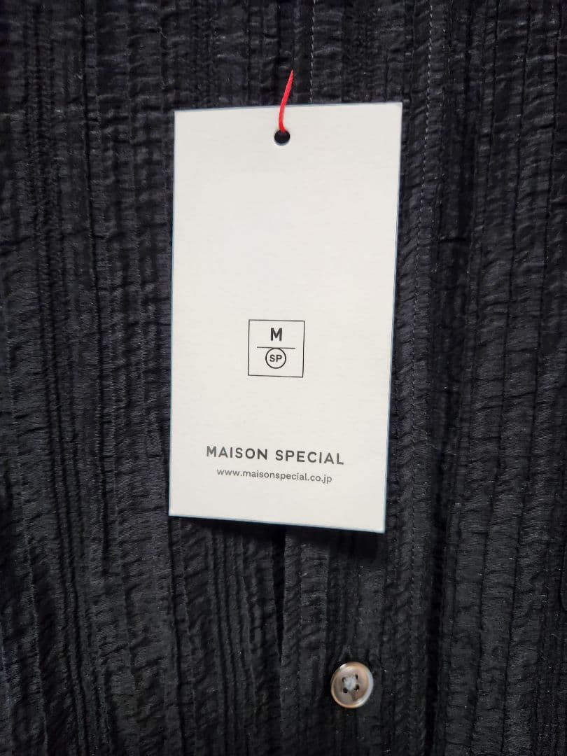 MAISON SPECIAL ストライプ ブラックシャツ L 最終値引き