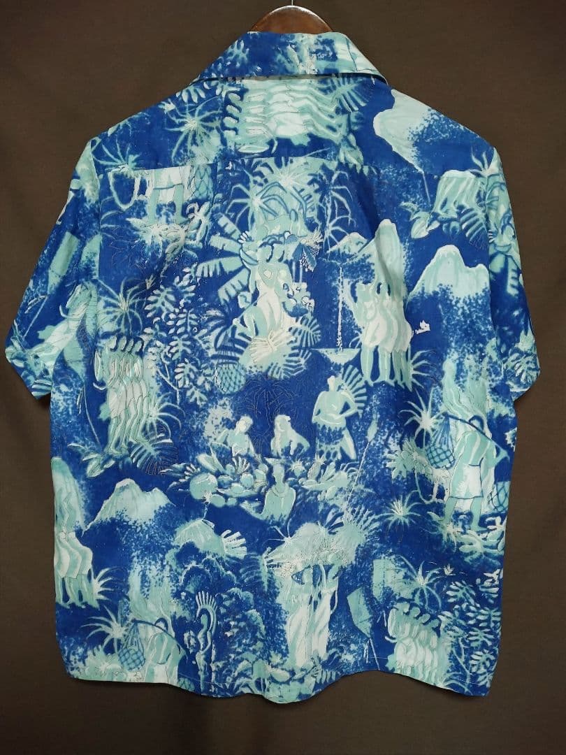 ビンテージアロハシャツ 50s〜60s alfred shaheen メニュー柄