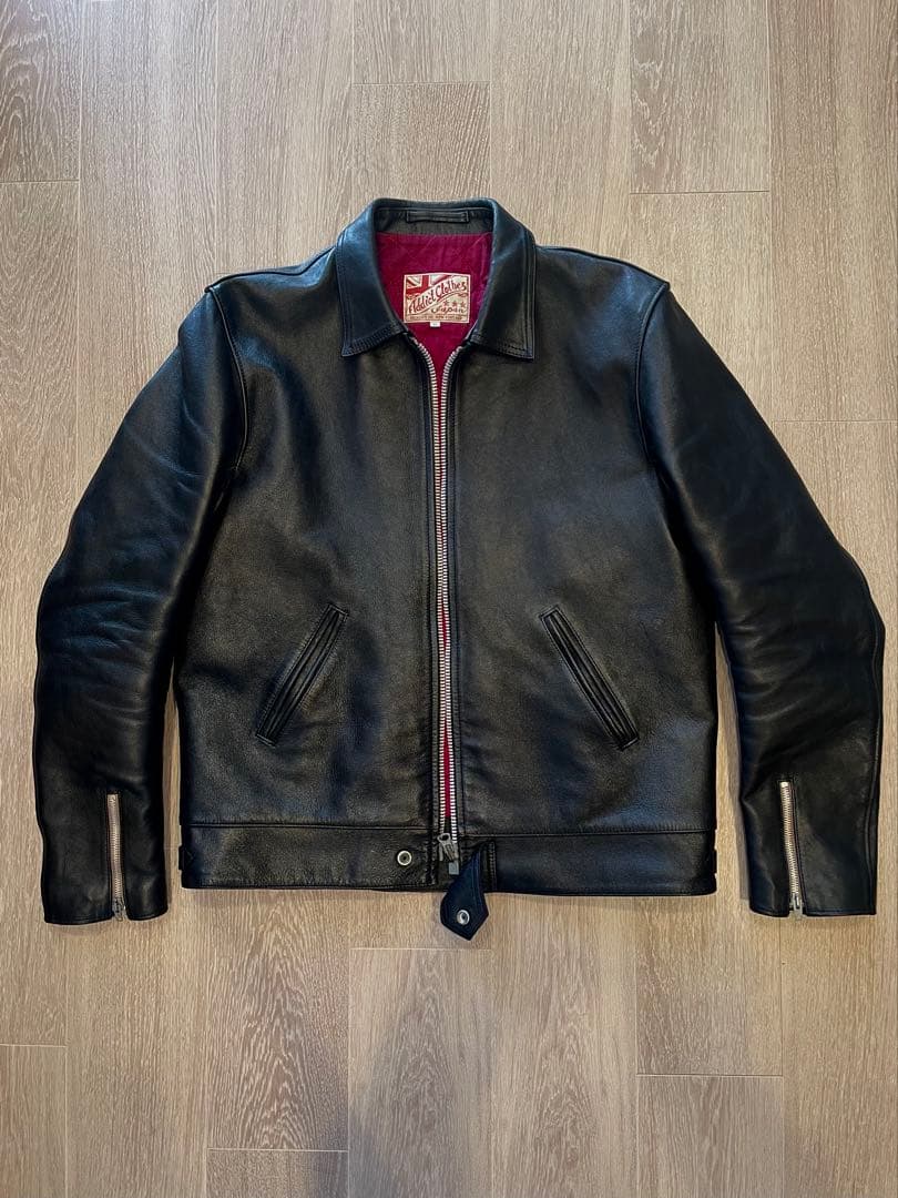 サイズ44 ADDICT CLOTHES AD-01 ホースハイド 美品 ADDICT CLOTHES JAPAN AD-01 センタージップジャケット (HORSE TEA