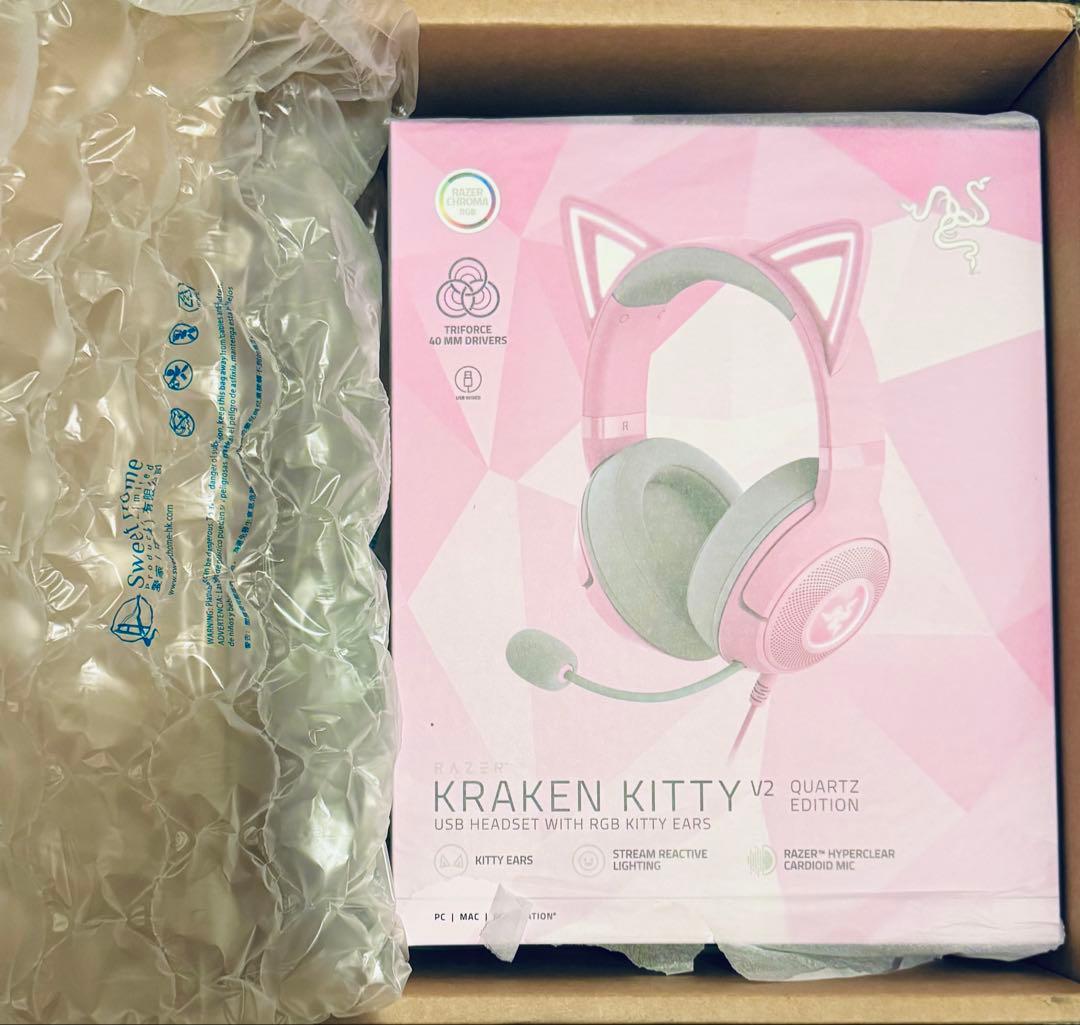 Razer Kraken Kitty V2 レイザー　ヘッドセット Amazon.co.jp: Razer レイザー Kraken Kitty V2 BT Quartz Pink
