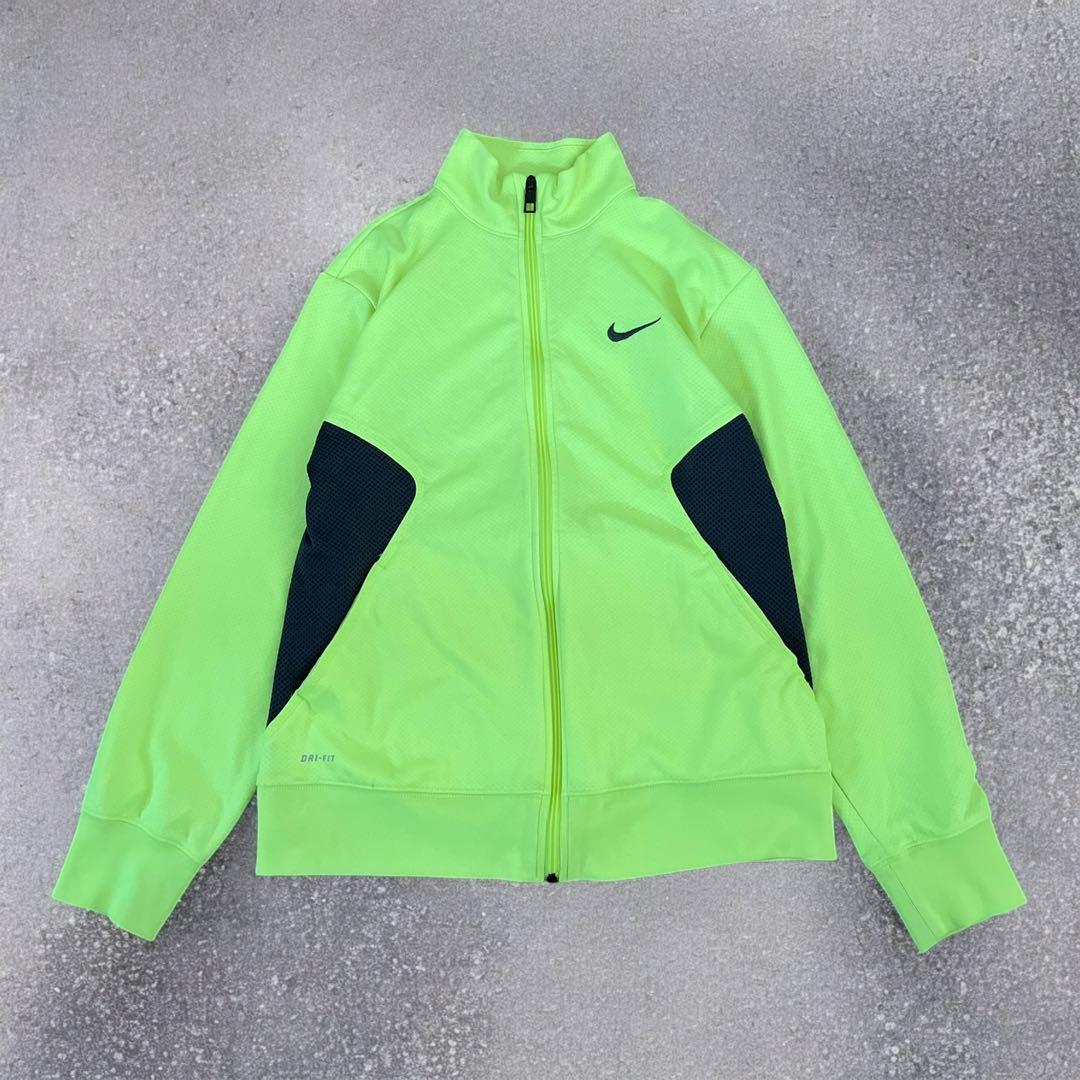 NIKE（ナイキ）ジャージ 蛍光グリーン XL 刺繍ロゴ DRI-FIT - メルカリ