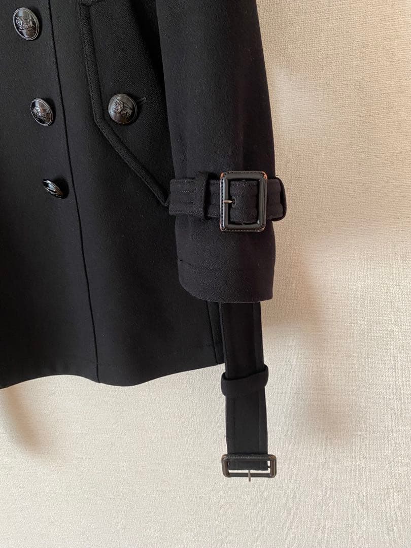 バーバリーブラックレーベル ナポレオンコートカシミヤ混 ホースロゴ