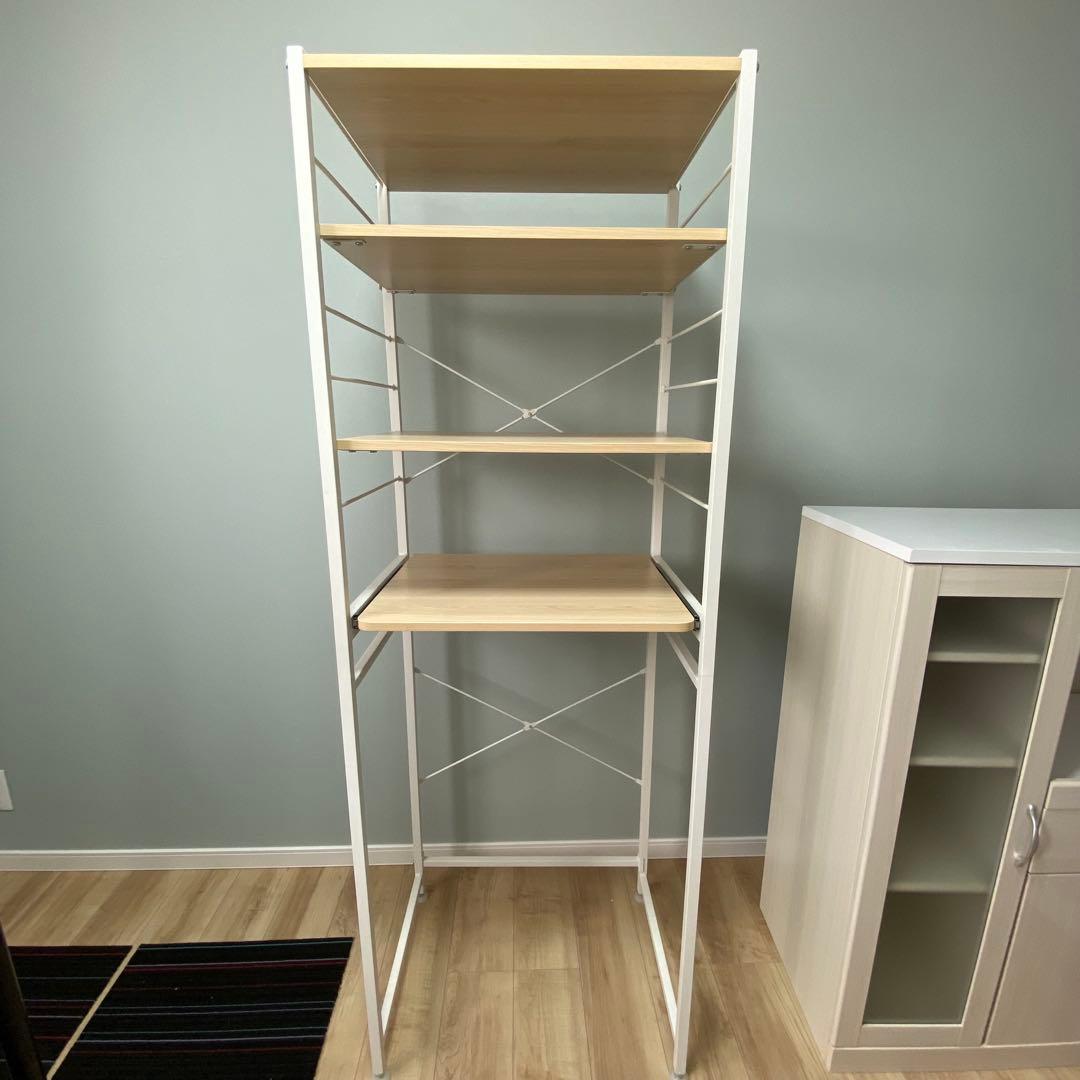 スチールラック ゴミ箱上ラック　4段 キッチンラック 4段 幅62cm ゴミ箱上ラック メラミン スチールフレーム