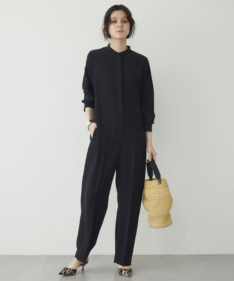 【美品】Whim Gazette ウィムガゼット　長袖 オールインワン　ブラック Whim Gazette（ウィムガゼット）の「ダブルクロスオールインワン