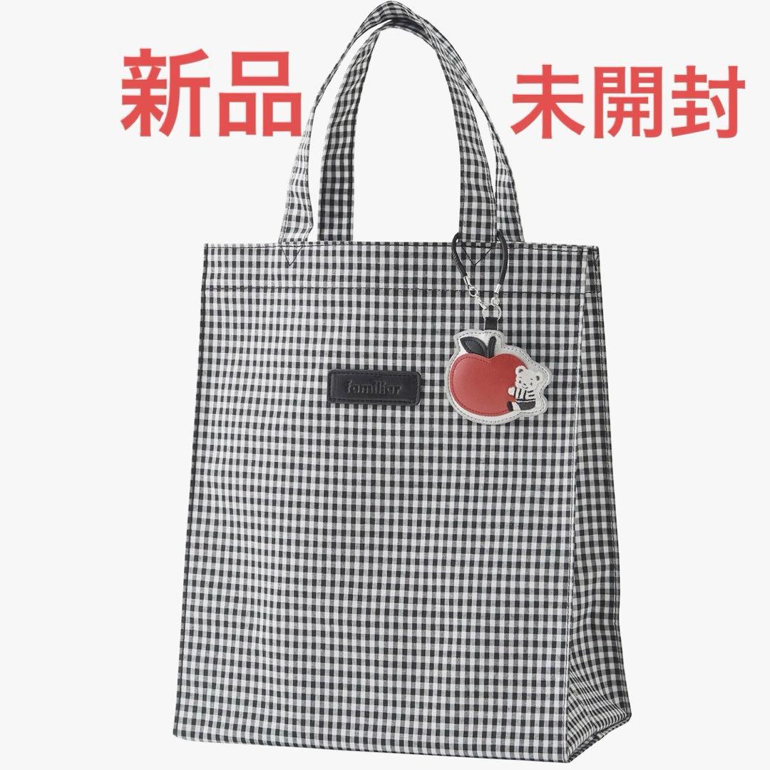 ファミリア　ブラックギンガム　トートバッグ 新品】ファミリア familiar トートバッグ 黒 ギンガムチェック｜Yahoo