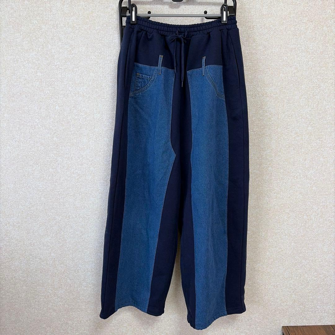 ニコアンド デニムパッチワークパンツ M - メルカリ