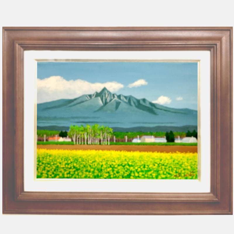 ☆伊藤正一☆「春の斜里岳」アクリル画 F4号 未使用！