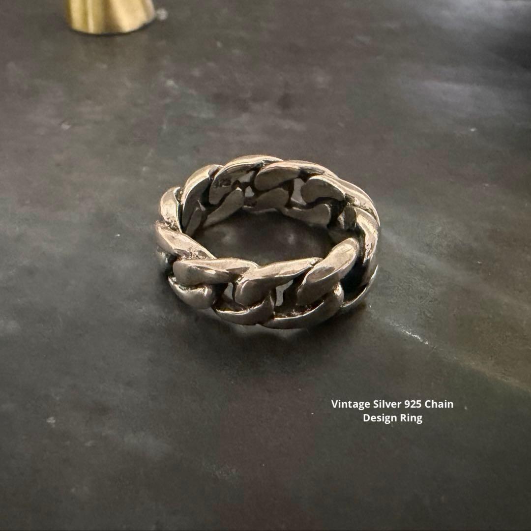 希少 ヴィンテージ シルバー 925 喜平 チェーン リング アンティーク