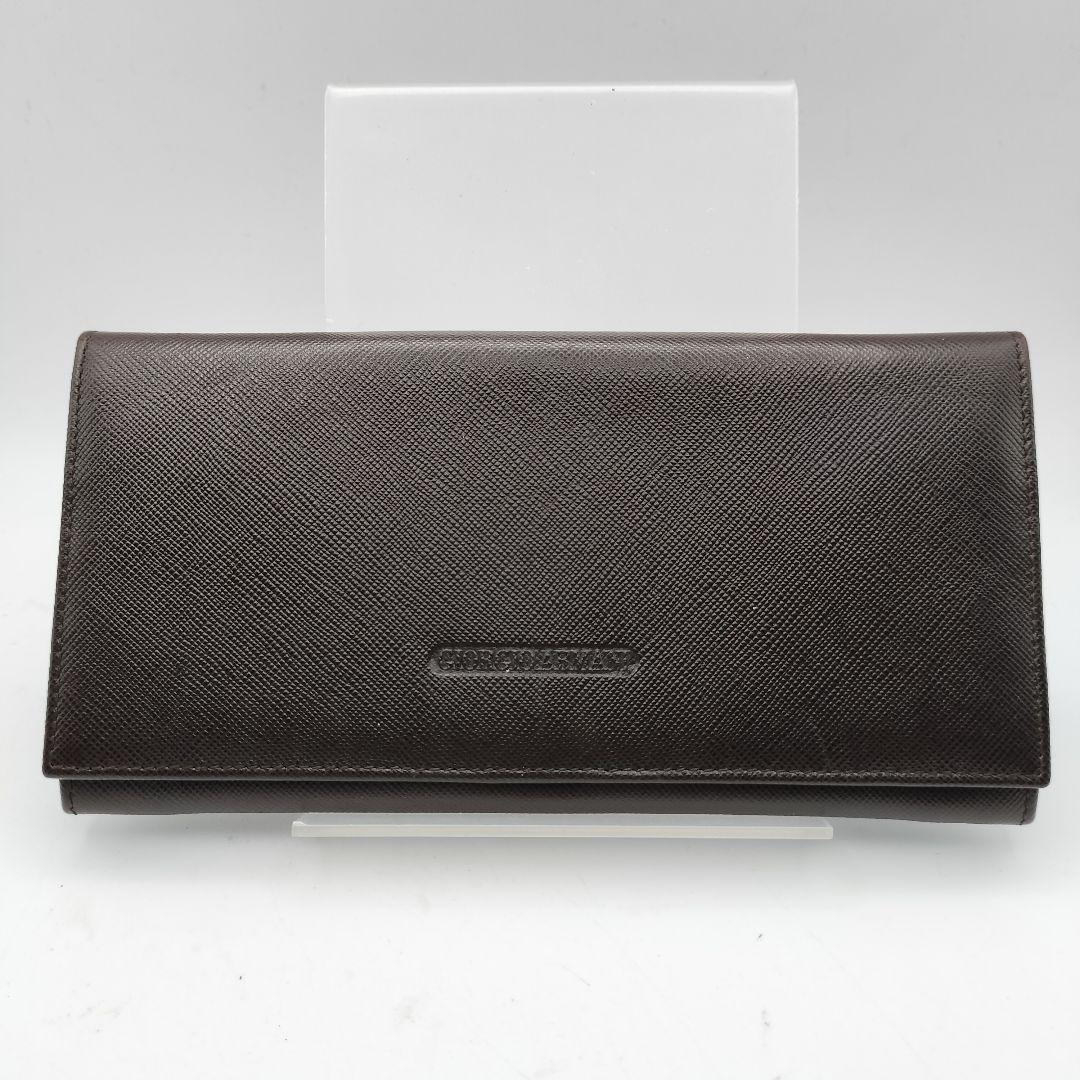 ジョルジオアルマーニ 長財布 財布 ウォレット ブラウン - メルカリ