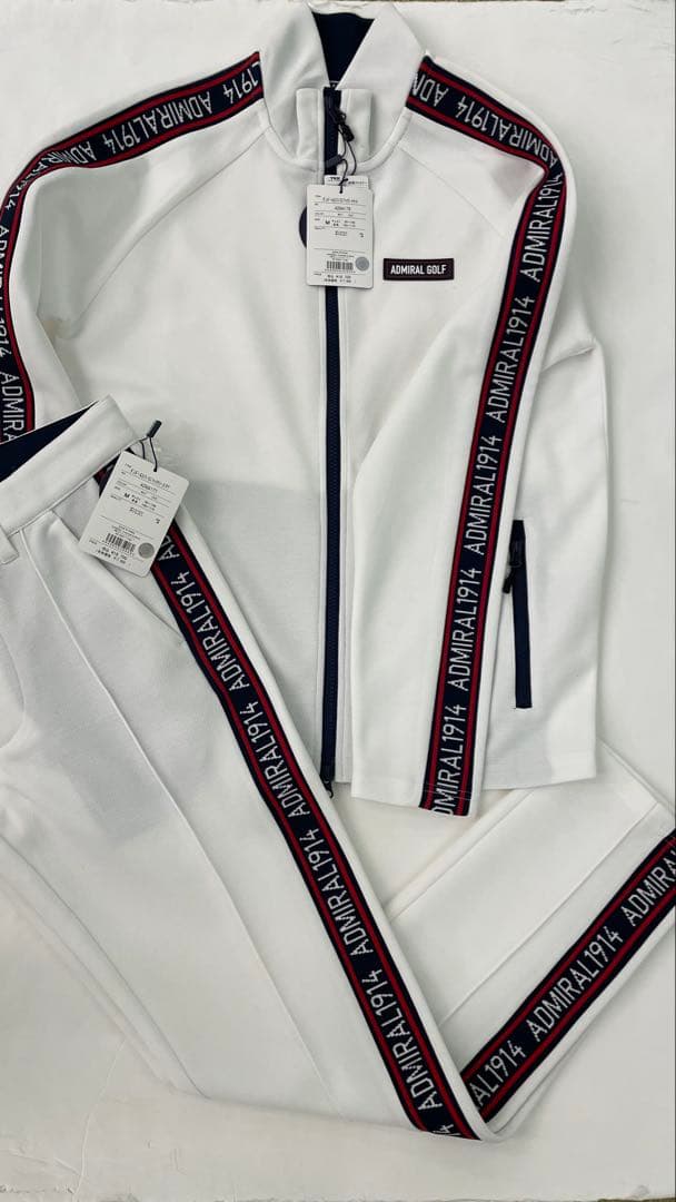 大幅値下げADMIARL GOLF ジャケットとパンツセット Mサイズ ホワイト 大幅値下げADMIARL GOLF ジャケットとパンツセット Mサイズ ホワイト