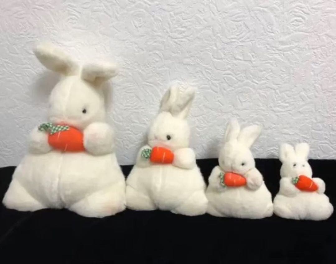 セキグチ　うさぎニンジンぬいぐるみSS・S・M・L・LL・特大セット昭和レトロ