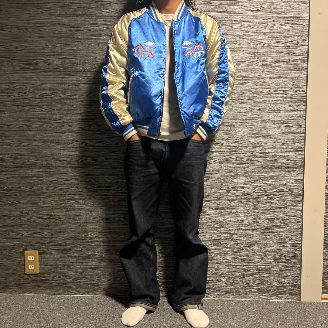 着画あり 黒 別珍 リバーシブル スカジャン NEYRIES