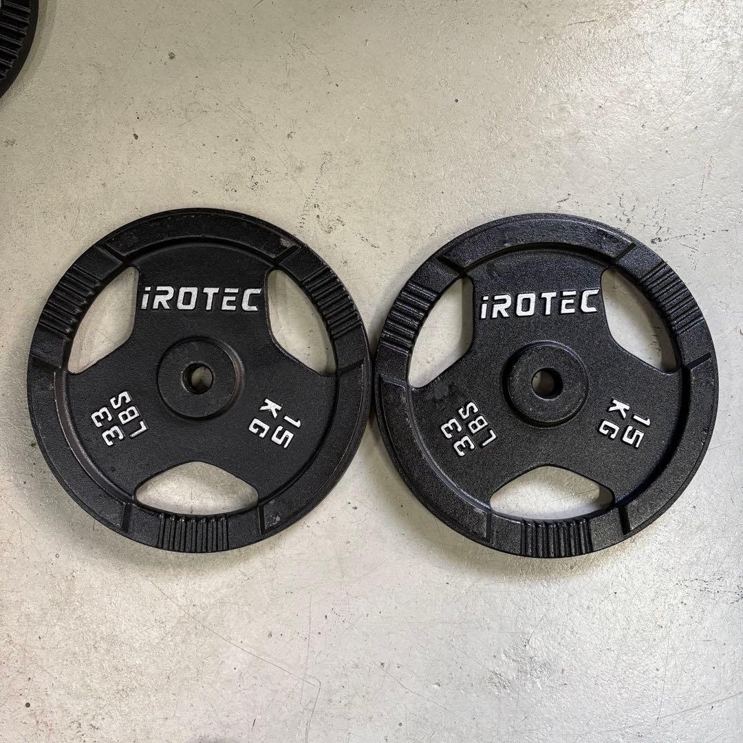 IROTEC アイロテック ダンベル プレート 15kg×2枚 30kg① ラバー プレート 15kg(2枚) IROTEC (アイロテック)