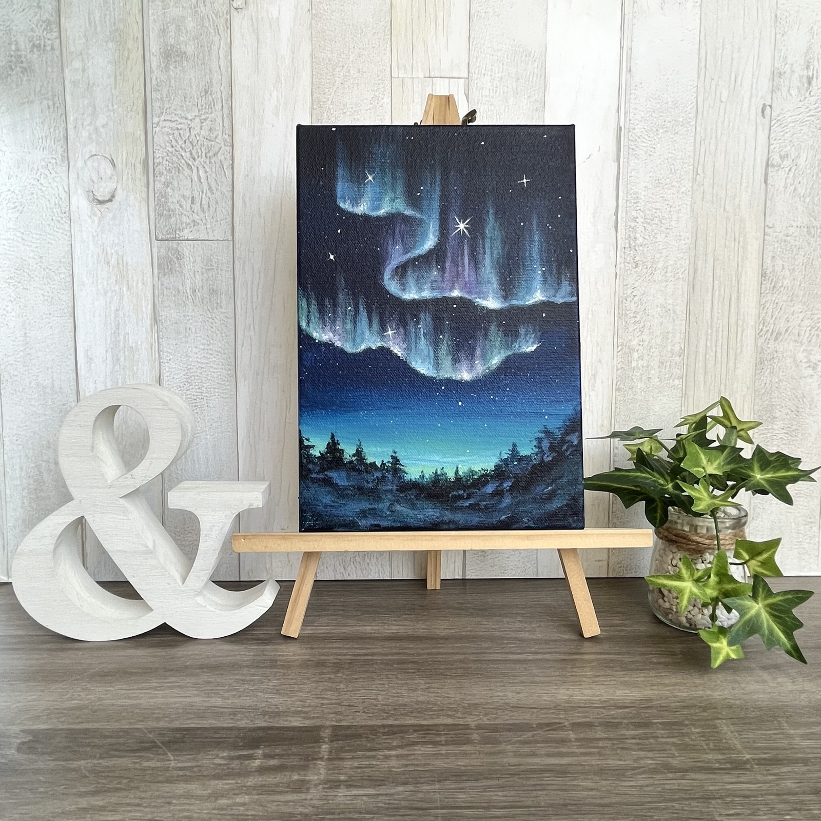 ✴︎ アクリル画《原画》✴︎ オーロラに魅せられて ✴︎ - Loncheka